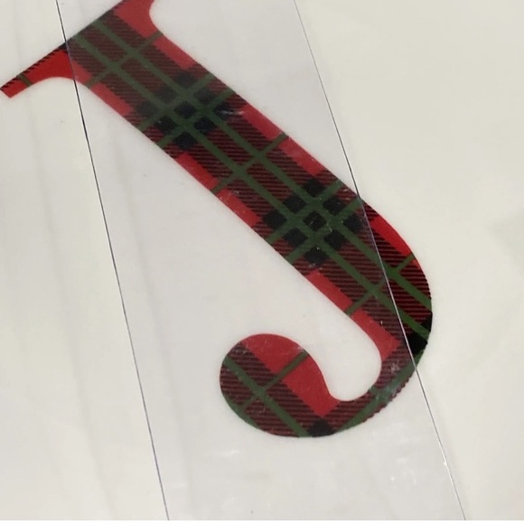 Caskata Tartan Set of 4 Initial J Christmas Holiday Appetizer Plates, Set of 4 - Picture 3 of 5